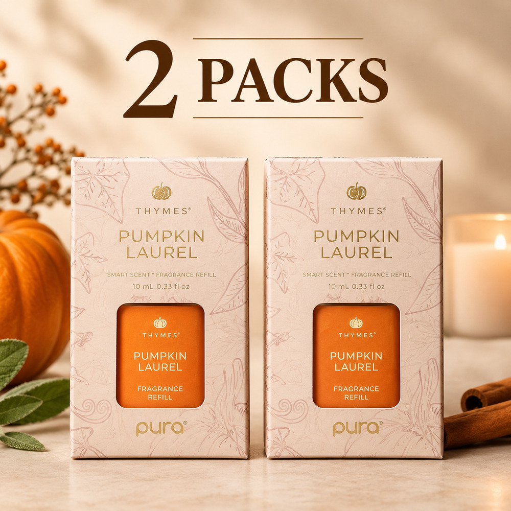 Thymes Pumpkin Laurel Pura Smart Scent Fragrance Refill 2 Pack 10mL